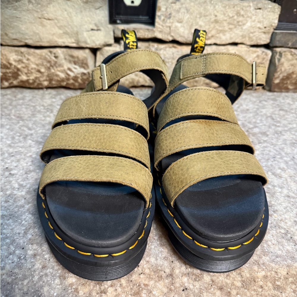 Dr. Martens Tan Leather Platform Strappy Sandals - Picture 3 of 7